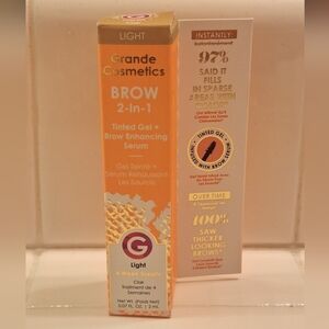 Grande Cosmetics 2-in-1 Tinted Brow Gel + Brow Enhancing Serum- Light (0.7 oz)